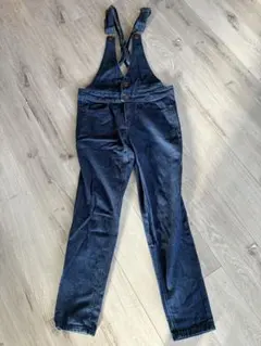 GUダークブルー デニム サロペット クロスストラップ
