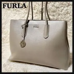 美品✨ フルラ トートバッグ テッサ レザー グレージュ A4可 肩掛け 3室