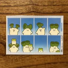 ネギうさぎ　証明写真風ステッカー　べじまる