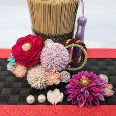 6点セット　成人式　つまみ細工　髪飾り　ピンク　バラ　和装　卒業式　七五三　着物