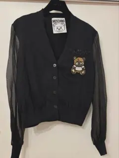 ⭐︎MOSCHINO⭐︎ テディベア刺繍 ブラックカーディガン