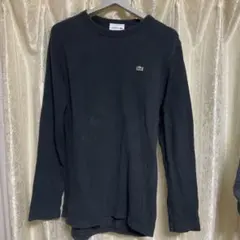 LACOSTE 鹿の子長袖Tシャツ US S ブラック