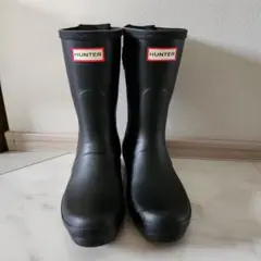 HUNTER ブラック ロングブーツ バックル付き