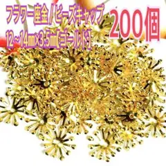 フラワー座金／ビーズキャップ ゴールド12～14㎜×3.5㎜（200個)