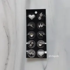 耳ツボジュエリー　【49】 金粒　マグレイン シルバー　ラインストーン