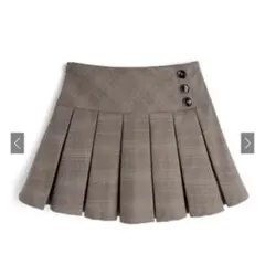 GRL インパン裏地付きチェック柄プリーツミニスカート ac2563 ブラウンL