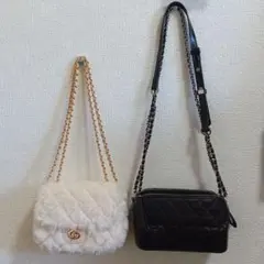 ショルダーバッグ（白と黒）2個まとめ売り