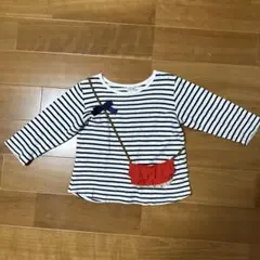 ボーダー柄長袖カットソー　120cm プティマイン