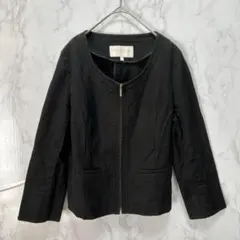 【プロポーションボディドレッシング】 ノーカラージャケット (2) ブラックのサムネイル