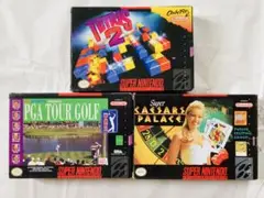 SNES テトリス ゴルフ カジノ スーパーファミコン 海外製 3本セット