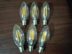LEDシャンデリア型電球 6個セット E17 クリア