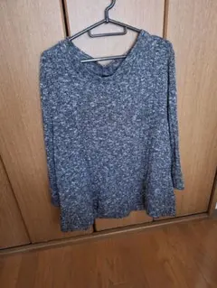 グレー系ミックスカラー長袖ニット