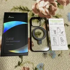Alphex iPhone 15 Pro 用 ケース チタニウム　クリアブラック