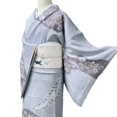 A167愛華 訪問着　辻ヶ花　淡藤色　正絹　フォーマル　身丈164cm