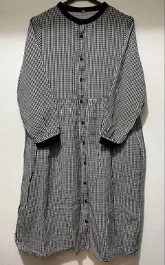 ギンガムチェック長袖ワンピース　Mサイズ