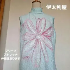 伊太利屋 フラワーモチーフ ノースリーブ トップス サイズ9ほぼ未使用のサムネイル