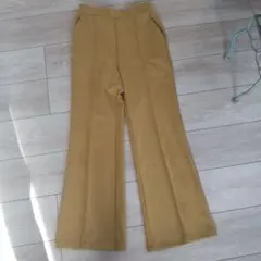 イエロー ワイドパンツ ゴムウエスト