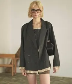 loin nuit フリルレイヤードデザインジャケット・ビスチェ