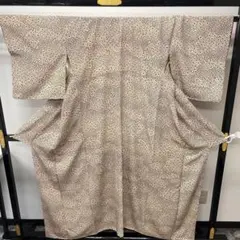 着物 正絹 花柄 総柄 ベージュ系 カジュアル 普段着向け 0316-20