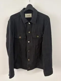 【美品】ジーニック JEANIK リネンキャンバスGジャン　L ブラックのサムネイル