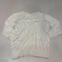 ホワイトボタンカーディガン 五分袖
