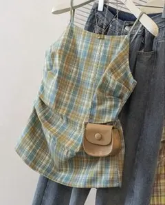 SHEIN チェック柄 キャミ ノースリーブ