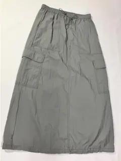 GU レディース ミリタリー ジャージ系 シャカシャカ ロングスカートカジュアル