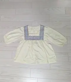 クリーム色 刺繍入り長袖ブラウス 120cm