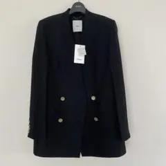 エブール黒のダブルジャケット エブール ダブルジャケット