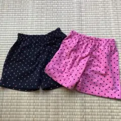 水玉模様 短パン 2枚セット 100cm