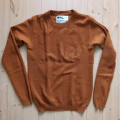 MHL.マーガレットハウエル オレンジ橙クルーネックコットンニット2