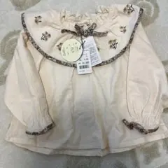 テータテート 花柄刺繍　長袖カットソー　80