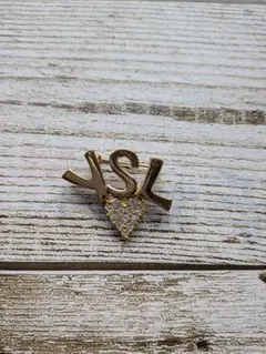 t*i様 YSL ロゴ ハート ブローチ