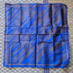 【本日限定】ブルー×ブラウンのペンシル模様　バンダナ　スカーフ