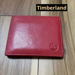 Timberland ティンバーランド 本革 二つ折り財布 パスケース付き 赤のサムネイル