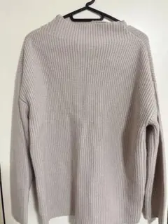 ベージュ 長袖ニットセーター 38/M ワールド ピンクベージュ