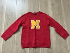 ムージョンジョン　ロゴトレーナー　赤110サイズ