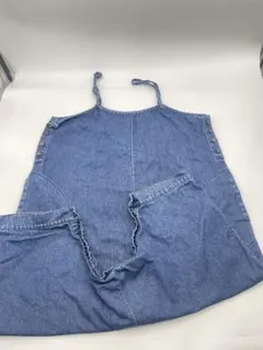 デニム サルエルパンツ風オーバーオール Lサイズ
