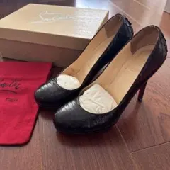 EU38 Christian Louboutin ブラック ハイヒール 箱付美品 - メルカリ