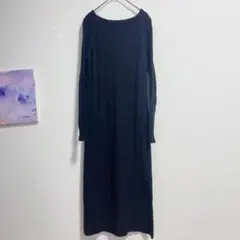 nano UNIVERSE 黒 ニットロングワンピース 長袖
