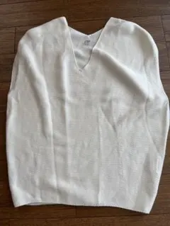 UNIQLO 3Dコットン　コクーン Vネック ノースリーブ M