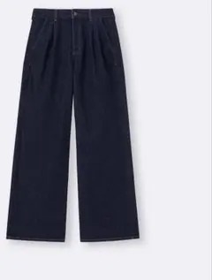 未使用！GU デニムタックトラウザー　股下79 L