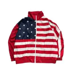 Royna 様7LA1 インポート　USA国旗プリント　ジップアップジャケット