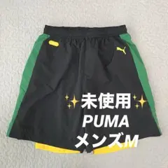 【美品】Puma faas ハーフパンツ 黒・緑・黄色 メンズMサイズ