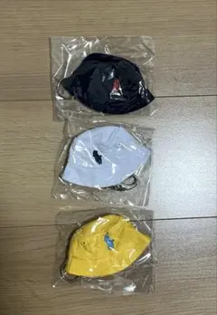 非売品　ポロ・ラルフ・ローレンのロゴ刺繍　 バケットハットキーホルダー3個セット