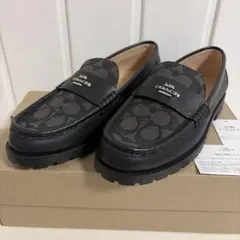 COACH JANIE SIG LOAFER ブラック レザー　キャンバス生地のサムネイル