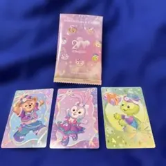 香港ディズニーランド　20周年　ダッフィー＆フレンズ　コレクタブルカード　３枚