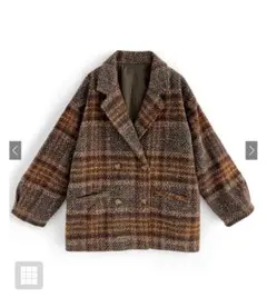 チェック柄ダブルボタンコート snk977