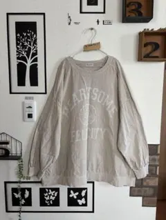 美品★ピグメント加工プリントアソートスウェット＊ベージュ