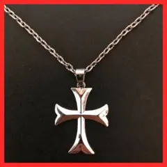 シルバーカラーのクロスネックレス⭕️商品説明必読